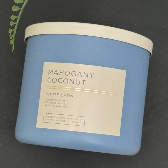 BBW Mahogany Coconut White Barn Bath & Body Works 3 Wick Candle - Picture 5 of 10